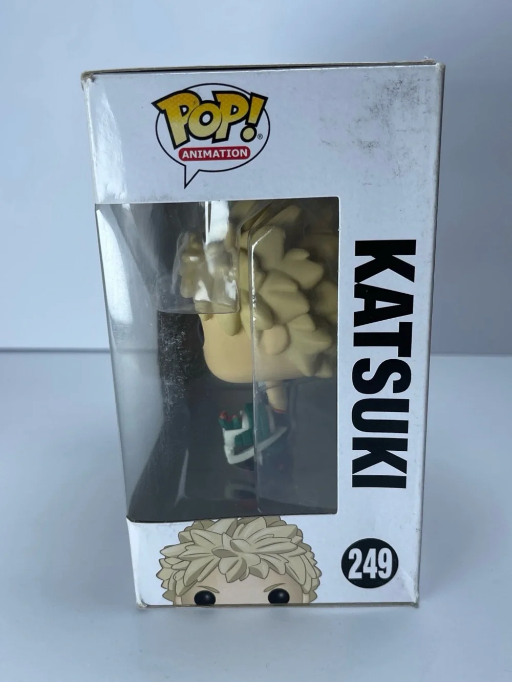 Funko Pop! Katsuki Bakugo Blonde Hair Green Outfit with Orange Accents